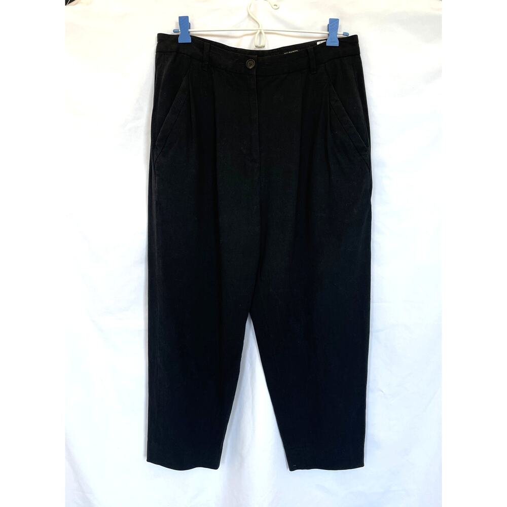 All Saints Scylla Masson Black Wool Blend Tapered Crop Trouser Pants, US 6
